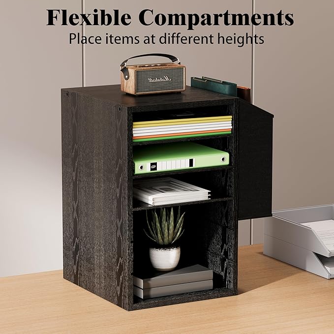 Unionly, Literature Organization Paper Storage Slot, Office Desk File Organizer, Desktop Wood Mailbox For Teacher Classroom, 6 Tier Adjustable Countertop Mail Sorter, Mailboxes With Name Slots, Black