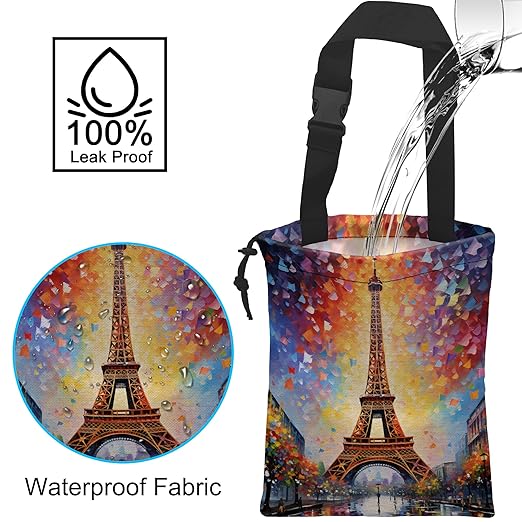Car Trash Bag Hanging Eiffel Tower Paris Car Trash Can Waterproof Garbage Bag Hanging for Car Back Seat