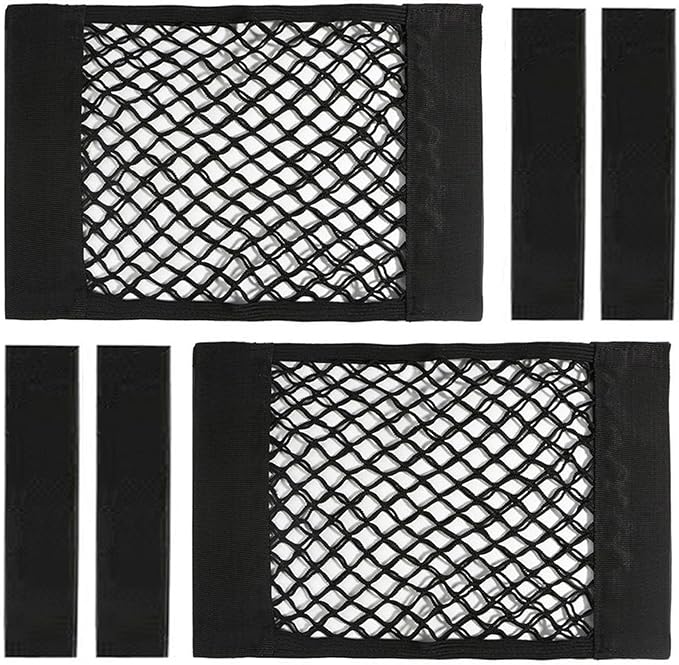 Universal Mesh Cargo Net with Tape Stickers Car Stretchable Storage Net Wall Sticker Organizer Pouch Bag Storage Mesh Net for SUV Car Trunk Storage(15.7x9.8 Inch)