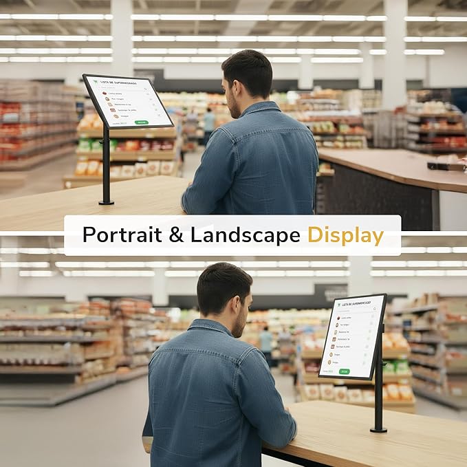 Mount-It! POS Monitor Mount for Retail Checkout & Reception Counters - Extra Tall Height Adjustable Pole with Secure Bolt-Down Base, VESA 75x75 & 100x100 Compatible - Fits 13??2??Monitors, 33 lbs