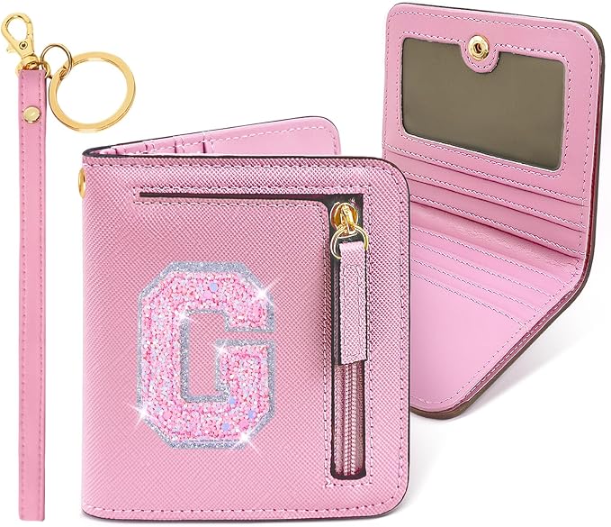 COSHAYSOO Graduation Class of 2024 Gifts for Her Trendy Pink Wallet Graduates Travel Essentials Purse Personalized Best Friend Sister Birthday Christmas Thanksgiving Gifts Initial Letter G