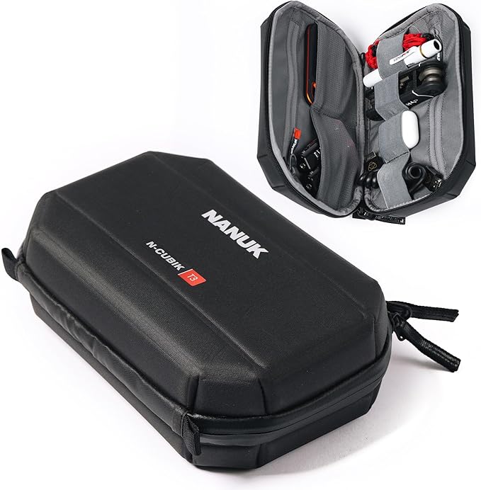 NANUK N-Cubik T3 Camera Bag Insert – Water-Resistant Hard-Shell Pouch – Shockproof Protective Camera Insert for Backpack – Perfect for Accessories & Gear (9.4” x 6.3” x 2.8”)