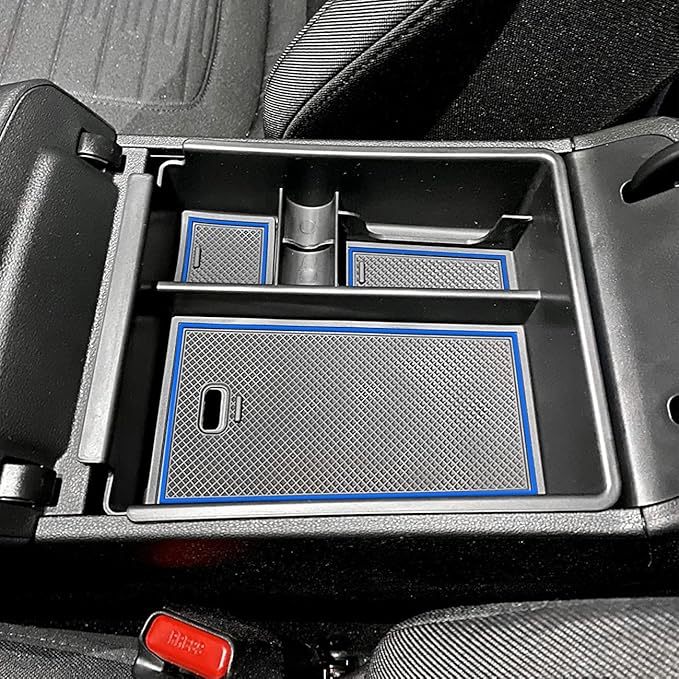 TACORBO Center Console Organizer Compatible with Hyundai 2022-2024 Tucson Plug-in Hybrid/Hybrid all Trims and Tucson Gas Limited and Santa Cruz 2022 2023-2025 Accessories, Armrest Insert Tray, Blue