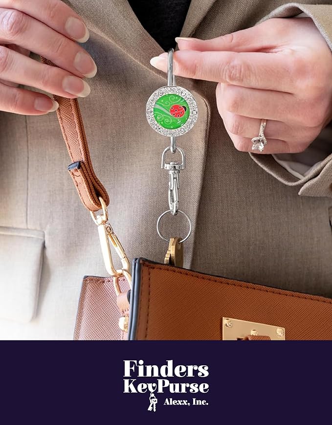 Women’s Bag Charm Key Finder, Car Keychain Hook, Cute Purse Organizer & Tote Bag Accessories, Gifts for Mom - Bling