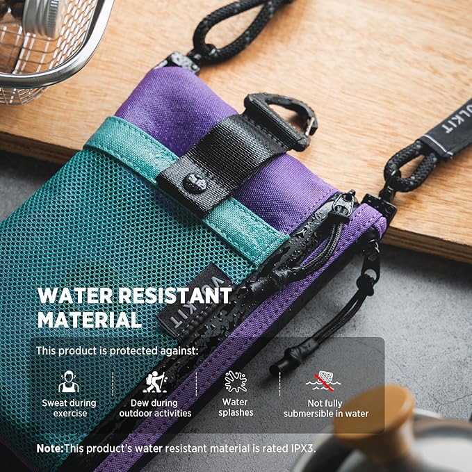 VULKIT RFID Blocking Travel Wallet for Women, Water Resistant Passport & Phone Holder with Detachable Lanyard and Key Ring, Lightweight Zipper Travel Wallet