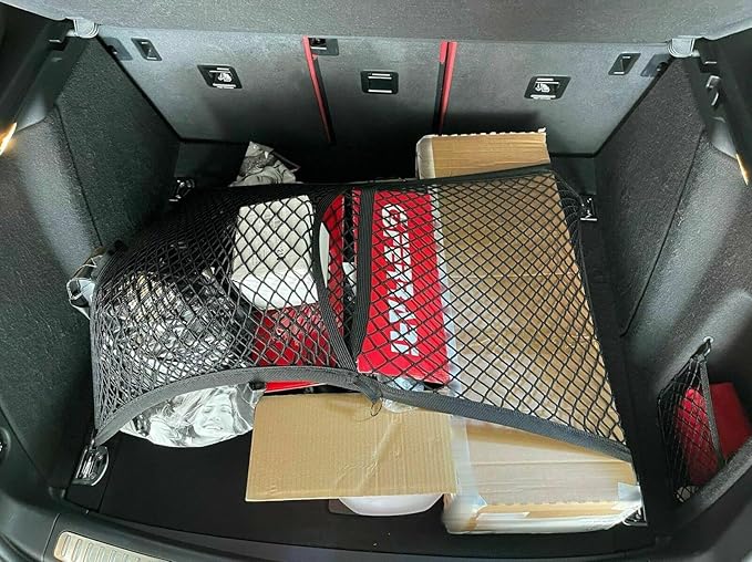 Trunk Organizer Cargo Net for Porsche Macan 2015–2026 – Floor Style Cargo Net for SUV – Premium Mesh Elastic Car Trunk Organizer Vehicle Carrier Storage – Compatible with Macan
