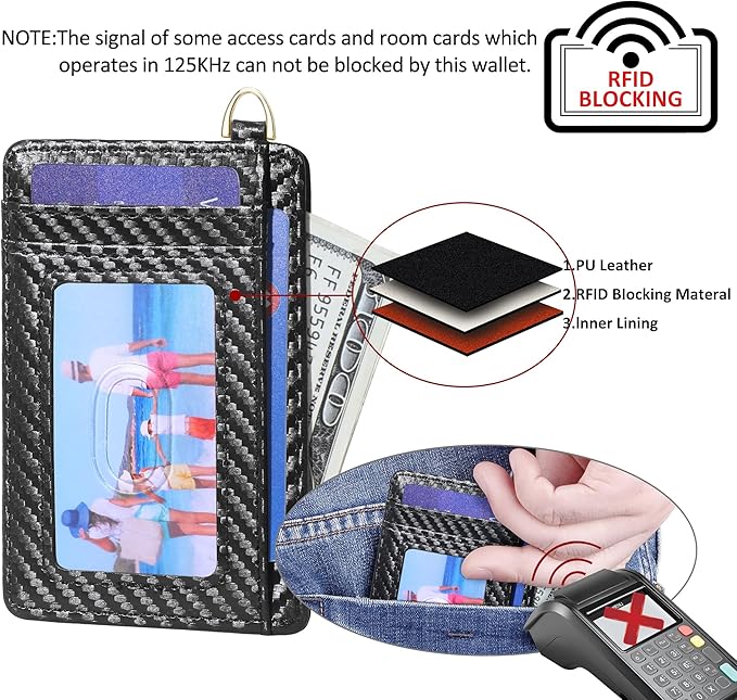 GEEAD Slim Minimalist Front Pocket RFID Blocking Card Holder Wallets for Men & Women