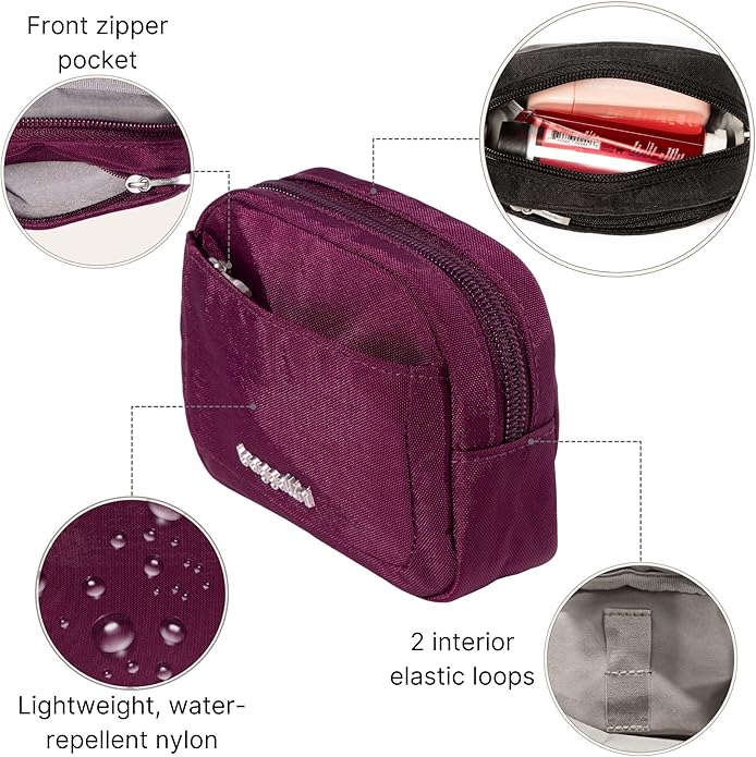 Baggallini Women's Pocket Cosmetic - Lightweight Bag - Travel Essentials Makeup Organizer Mini