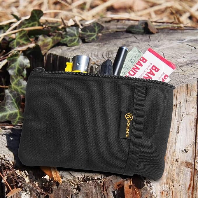 Kosibate EDC Pouch, EDC Organizer, Tool Pouch for Knife/Flashlight/Tactical Pen/Card-Men's Slim Pocket Organizer for Daily Carry