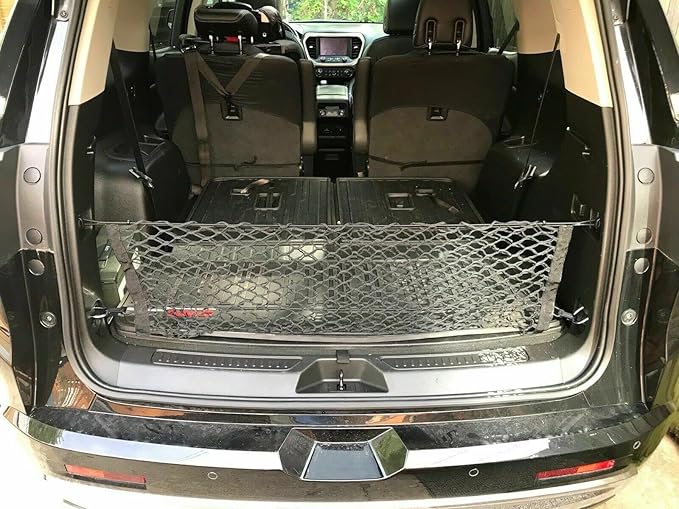 Rear Trunk Organizer Cargo Net for GMC Acadia 2017–2026 – Envelope Style Cargo Net for SUV – Premium Mesh Elastic Car Trunk Organizer Vehicle Carrier Storage – Compatible with Acadia