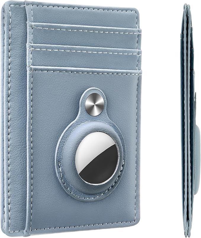 Hawanik Slim Minimalist Front Pocket Air Tag Wallet, RFID Blocking Card Holder Wallet with Airtag Holder