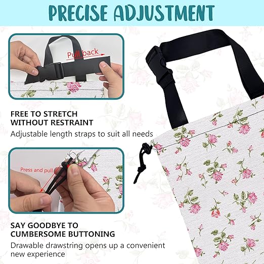 Car Garbage Bag Small Pink Rose Floral Drawstring Car Trash Bag Hanging for Back Seat with Adjustable Buckle Canvas Vehicle Trash Can Easy-to-Install