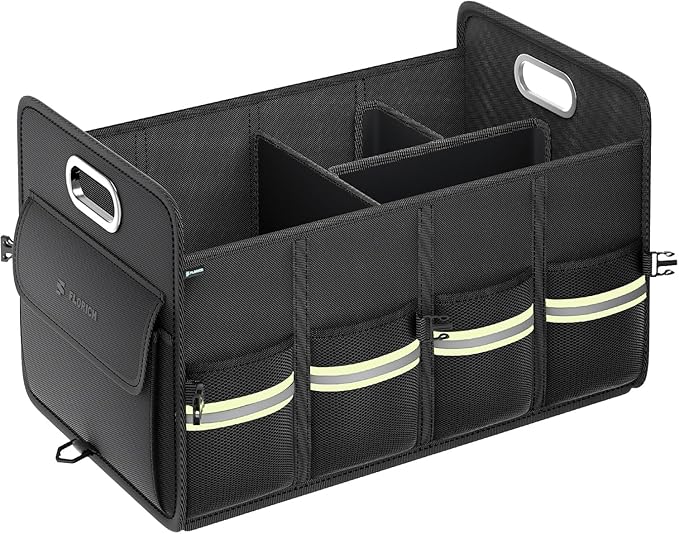 FLORICH Update Trunk Organizer for Suv, Premium Waterproof Car Organizers and Storage, Collapsible Multi-Compartment Truck Organizer Back Seat Storage for Car