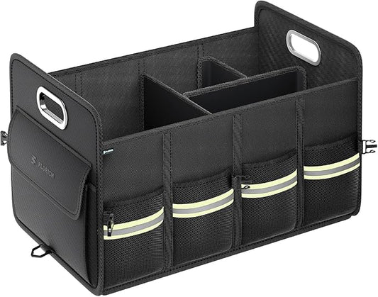 FLORICH Update Trunk Organizer for Suv, Premium Waterproof Car Organizers and Storage, Collapsible Multi-Compartment Truck Organizer Back Seat Storage for Car