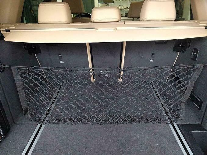 Rear Trunk Organizer Cargo Net for BMW X3 2011-2024 – Envelope Style Cargo Net for SUV – Premium Mesh Elastic Car Trunk Organizer Vehicle Carrier Storage – Compatible with BMW X3