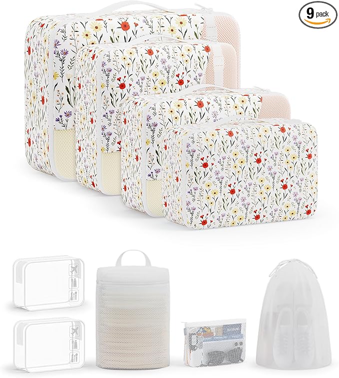 9 Set Packing Cubes for Travel, Gifts for Women Mom,Anti-Tearing Suitcase Organizer,OlarHike Vacation Essentials & Accessories for Cruise Ship