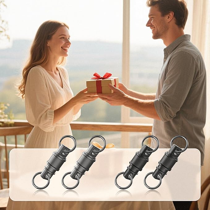 Quick Release Keychain with Detachable Key Rings-Heavy Duty Retractable Key Chain Clip for Men&Wome