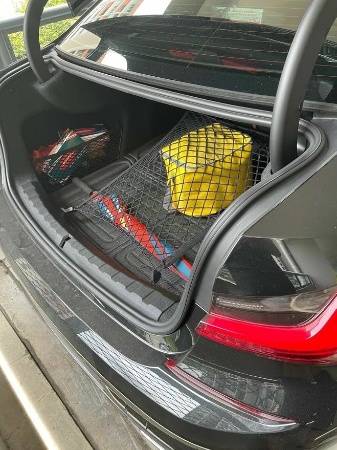 Rear Trunk Organizer Cargo Net for BMW 3-Series 1999-2026 – Floor Style Cargo Net for Sedan – Premium Mesh Car Trunk Organizer Vehicle Carrier Storage – Compatible with 3-Series