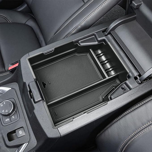 EDBETOS Center Console Organizer Tray Compatible with Chevy Traverse Accessories 2018 2019 2020 2021 2022 2023 Interior Secondary Armrest Storage Glove Box Divider ABS Material, Black Trim