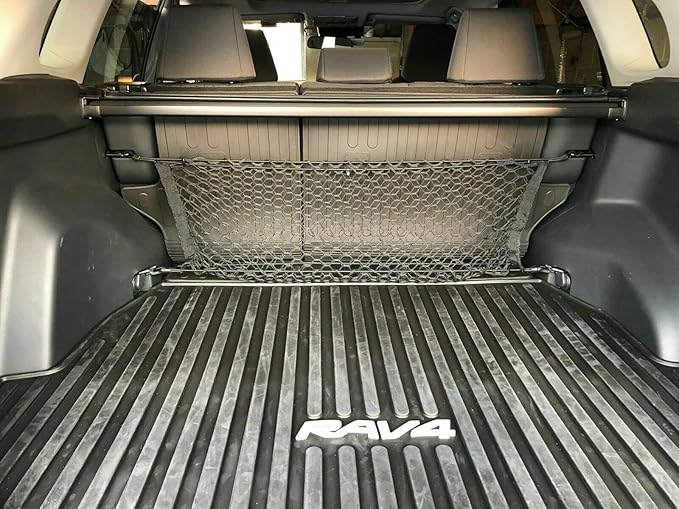 Trunk Organizer Cargo Net for Toyota RAV4 2019–2025 – Envelope Style Cargo Net for SUV – Premium Mesh Elastic Car Trunk Organizer Vehicle Carrier Storage – Compatible with RAV4