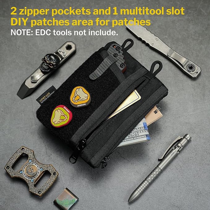 VIPERADE VE16 EDC Pouch, EDC Organizer for Men - Pocket Organizer Multitool Pouch Wallet for EDC Gears