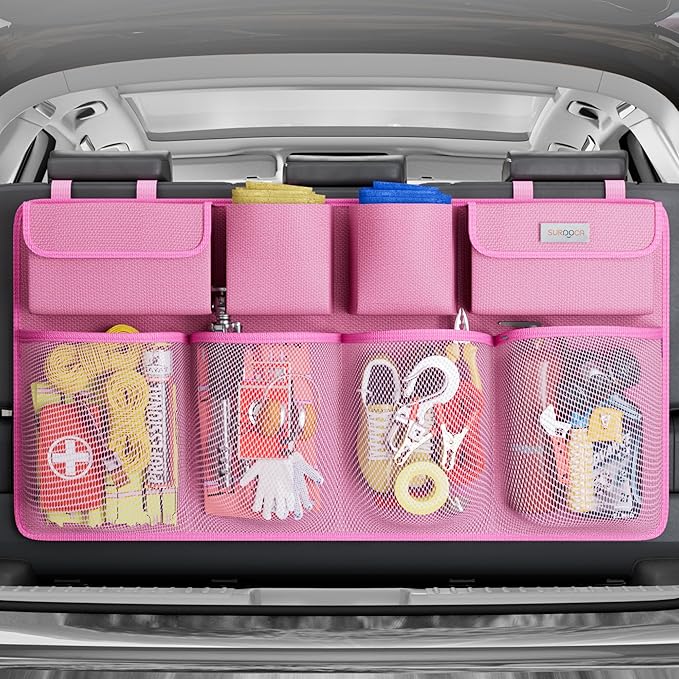 SURDOCA Car Trunk Organizer, LARGE CAPACITY(43 x 19 in) Car Storage Bag with 8 Pockets, 7X Upgraded Trunk Storage Organizer for Car, SUV, Truck, MPV