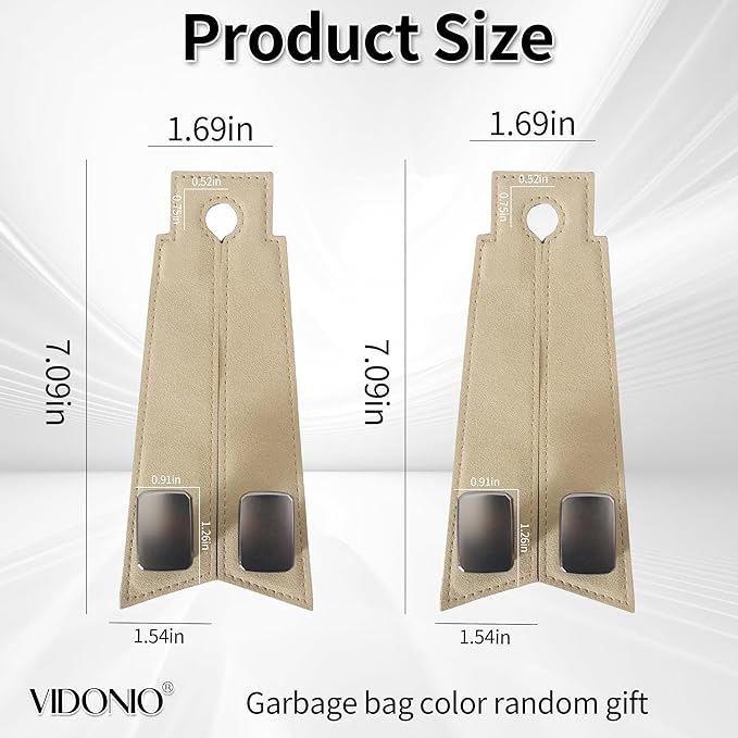 Vidonio Upgrade Seat Back Hooks, Suede Headrest Hooks & Phone Holder, Purse Hook for Car Organizers, Universal Hidden Multifunctional Hooks (Beige 2pcs)