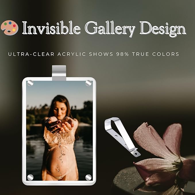 Car Sun Visor Photo Holder, Car visor clip, Universal Magnetic Photo Clip, Car picture frame, Decorate your Car Visor Clip with Personality, Transparent, 2.4x3.5 Inch