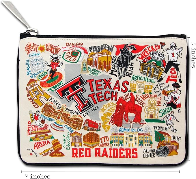 catstudio Texas Tech University Collegiate Zipper Pouch Purse | Holds Your Phone, Coins, Pencils, Makeup, Dog Treats, & Tech Tools