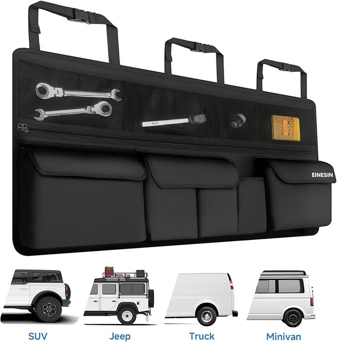 Einesin Car Organizer, Car Organizers and Storage with 9 Pockets, SUV Trunk Organizer for SUV/MPV/Truck, Car Essentials (41 * 20in)