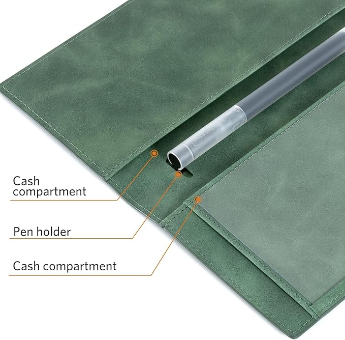 CoBak Premium Leather Checkbook Cover - RFID Blocking, Classic Design, Slim & Durable - Perfect for Personal & Business Checks