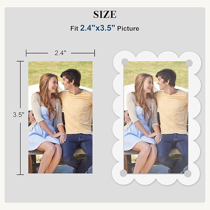 Car Sun Visor Photo Holder, Universal Magnetic Photo Car Visor Clip, Decorate Your Car Visor Picture Clip with Personality(Transparent Wave, 2.4x3.5)