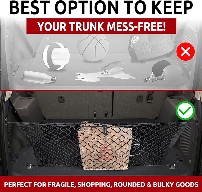 Envelope Style Automotive Elastic Trunk Mesh Cargo Net for Lexus GX460 2010-2023 - Premium Trunk Organizers and Storage - Luggage Net for SUV