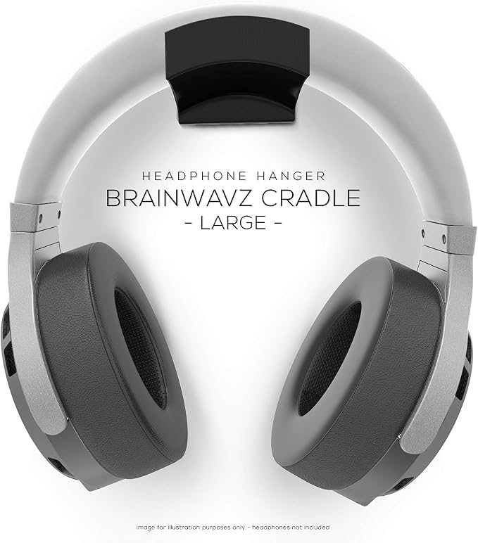 BRAINWAVZ Cradle Large - 2PK - Headphone Stand Holder, Universal Hanger for Sennheiser, Sony, Bose, Beats, AKG, Audio-Technica, Gaming Controller, Cables, Gamepad & Other Gaming Accessories Hook