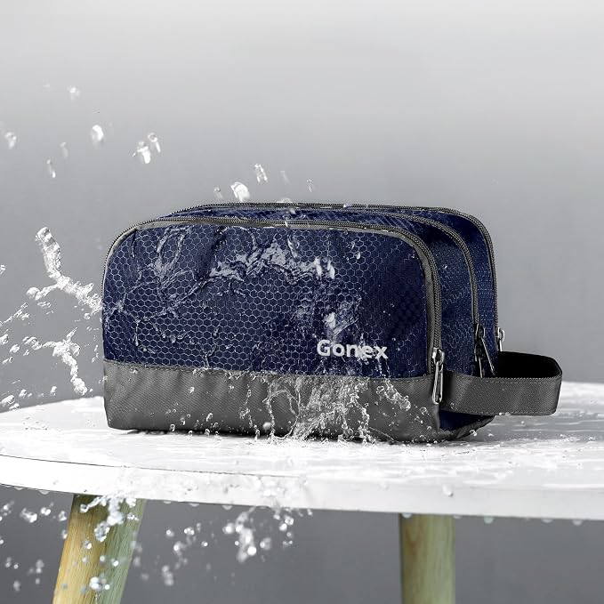 Gonex Travel Toiletry Bag Nylon, Shaving Bag Toiletry Organizer Deep Blue