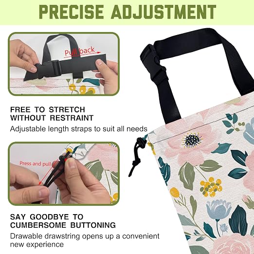 Car Garbage Bag Pink and Blue Rose Flowers Leak-Proof Waterproof Car Trash Bag with Drawstring Foldable Canvas Trash Bin with Adjustable Buckle for Car Accessories