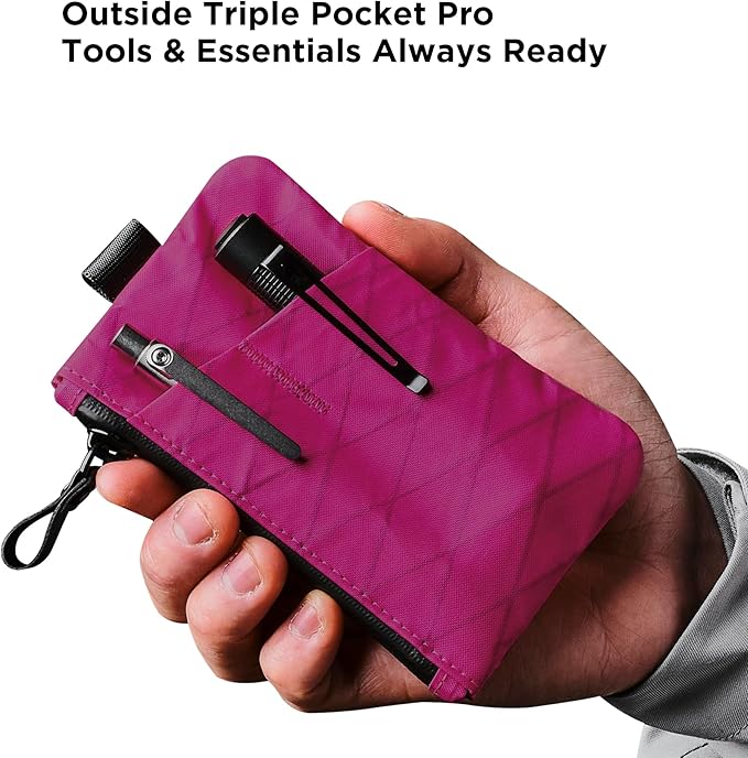 ALPAKA Zip Pouch Pro - Minimalist Zipper Wallet - with RFID Blocking ID Card Holder Wallet with Zipper for Men with Multi-tool Slot