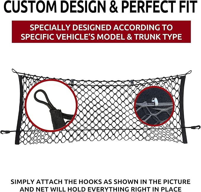 Envelope Style Automotive Elastic Trunk Mesh Cargo Net for Chevrolet Trailblazer 2021-2026 - Premium Trunk Organizer and Storage - Luggage Net for Crossover - Car Organizer for Buick Encore GX