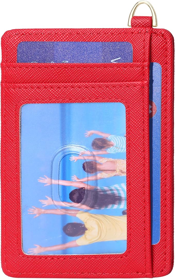 Badiya Credit Card Holder Slim Minimalist Wallet, Front Pocket Purse RFID Blocking Wallet Compact Card Case with ID Window for Women & Men