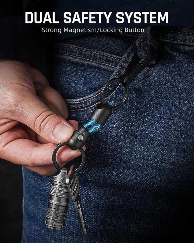 TISUR Magnetic Quick Release Keychain,Titanium Detachable Key Chain Rings Holder Connector for Men Car Keys
