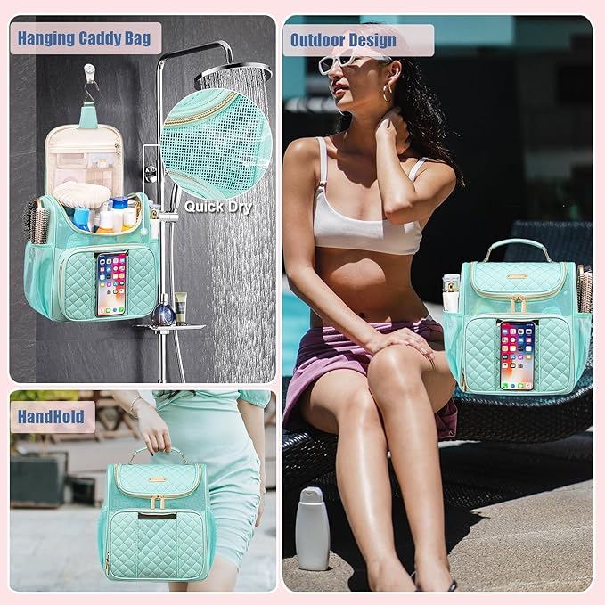 Otevan Large Toiletry Bag for Women Men,Portable Shower Caddy For College Dorms,Gym Shower Bag for Women, Quick Dry Hanging Toiletry Bag Bathroom Accessories Bag for Traveling, Camping Essentials