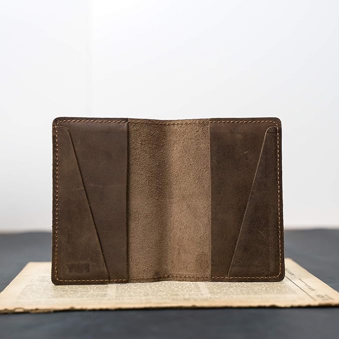 PEGAI Personalized Leather Passport Holder Cover Wallet Travel Essentials | 100% Soft Touch Rustic Travel Wallet Case, International Travel Must Haves | DeKalb (Sand Brown)