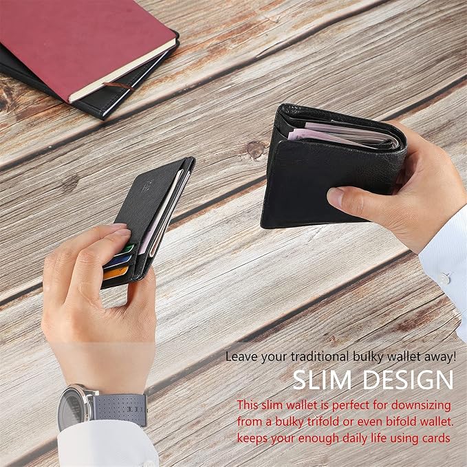 GH GOLD HORSE Slim RFID Blocking Card Holder Minimalist Leather Front Pocket Wallet for Women | Slim