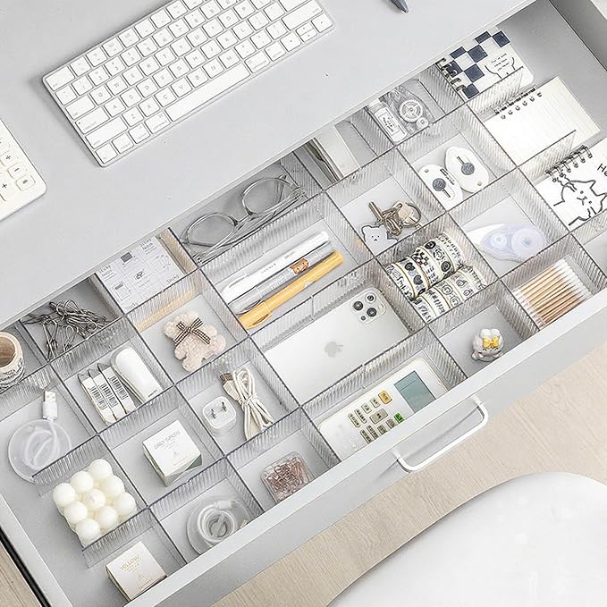 8pcs Adjustable Drawer Dividers Organizer|Expandable Drawer Organizers for Clothes, Kitchen Utensils&Tools, Customizable Drawer Dividers for Drawers|Separadores de Cajones for Storage&Organization