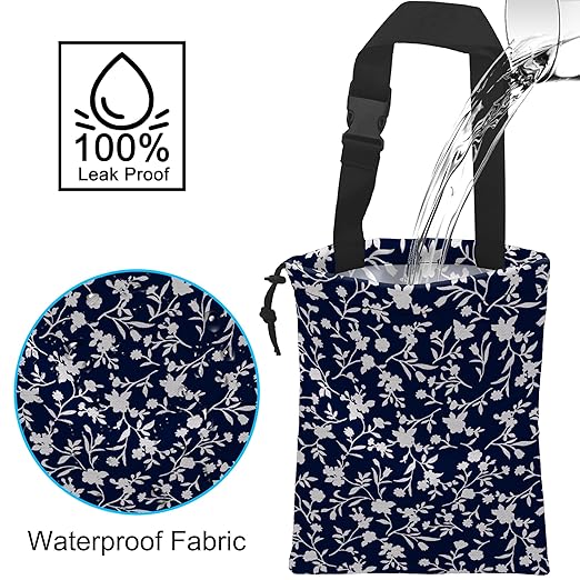 Car Trash Bag Trendy Floral Car Garbage Bag Hanging Car Trash Can for Back Seat with Drawstring