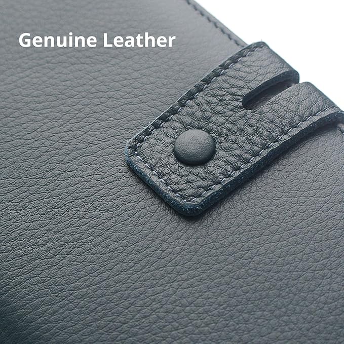 Women's Big Fat RFID Blocking Leather Wristlets Wallet Organizer Checkbook Holder (Blue)