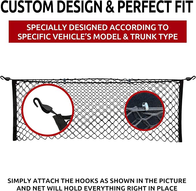 Envelope Style Trunk Mesh Cargo Net for Kia Seltos S LX EX SX 2021-2025 - Car Accessories - Premium Trunk Organizers and Storage - Cargo Net for SUV - Vehicle Carrier Organizer for Kia Seltos