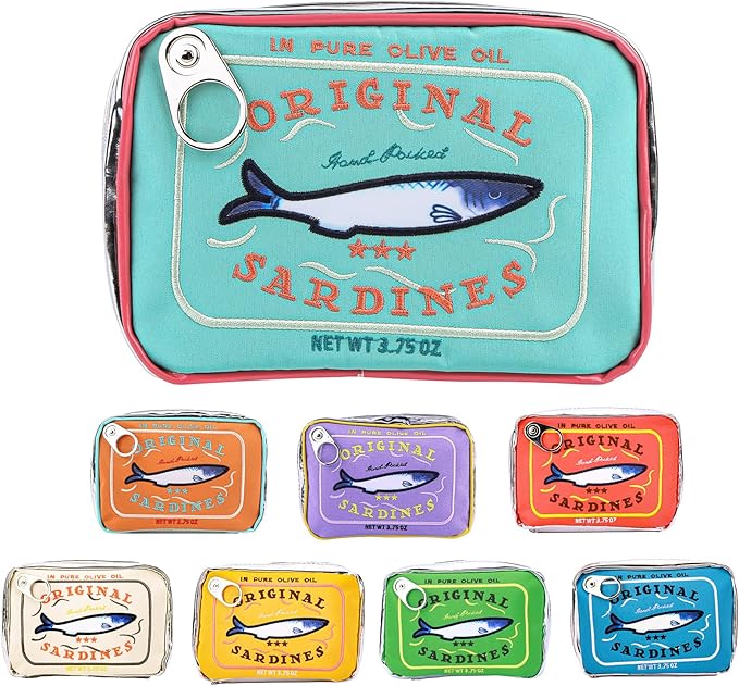 Canned Sardines Makeup Bag, Canned Sardines Style Toiletry Bag Cute Travel Bag Creative Cute Makeup Bag Aesthetic Toiletry Bag for Women