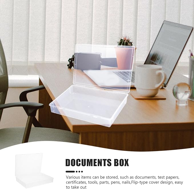 Capacity Transparent File Folder Organizer Box for Desktop Document and Certificate Storage Paper Holder for Office and Home Use Stackable Document Box to Keep Files Neat and
