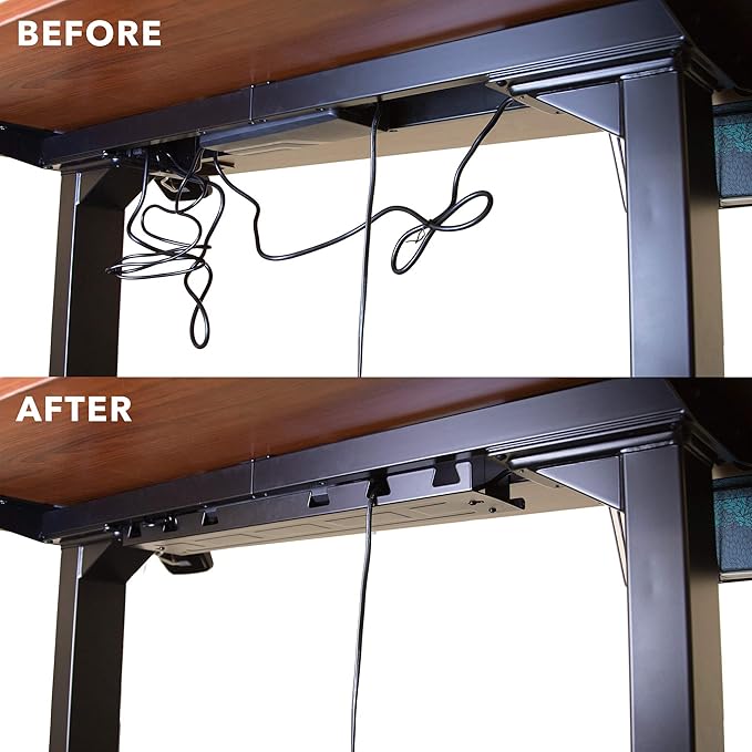 Mount-It! Premium Under Desk Cable Management Tray – 23" Heavy-Duty Steel Cable Tray & Cord Basket for Standing Desk & Home Office, Secure Crossbar or Screw Mount Wire Organizer (Black)